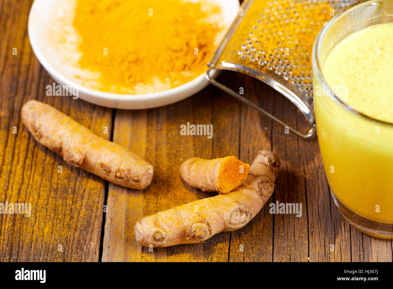 Poudre de curcuma poudre végétale de la curcumine fait frais Banque D'Images