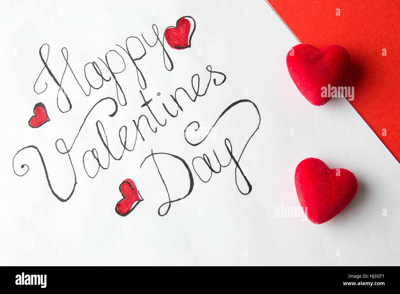 Happy valentines day card calligraphie manuscrite Banque D'Images