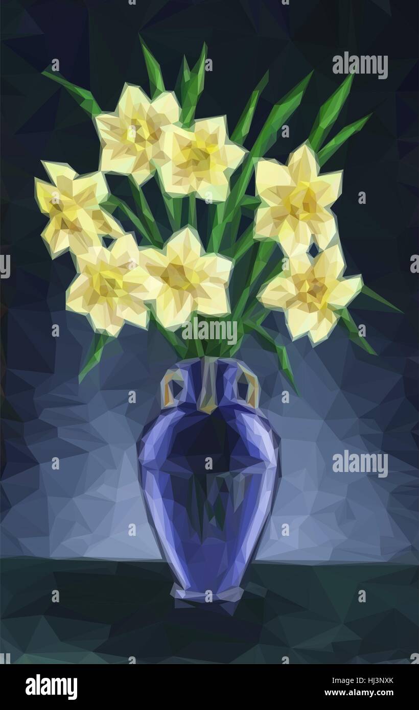 Vase avec fleurs Narcisse Illustration de Vecteur