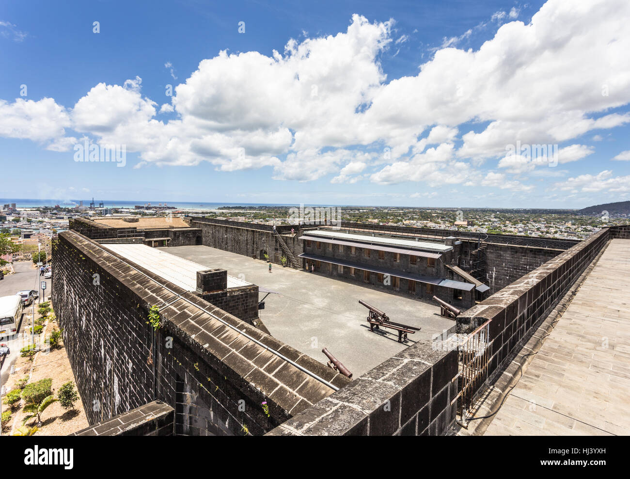 Fort Adelaide surplombant la ville de Port Louis, capitale de Maurice