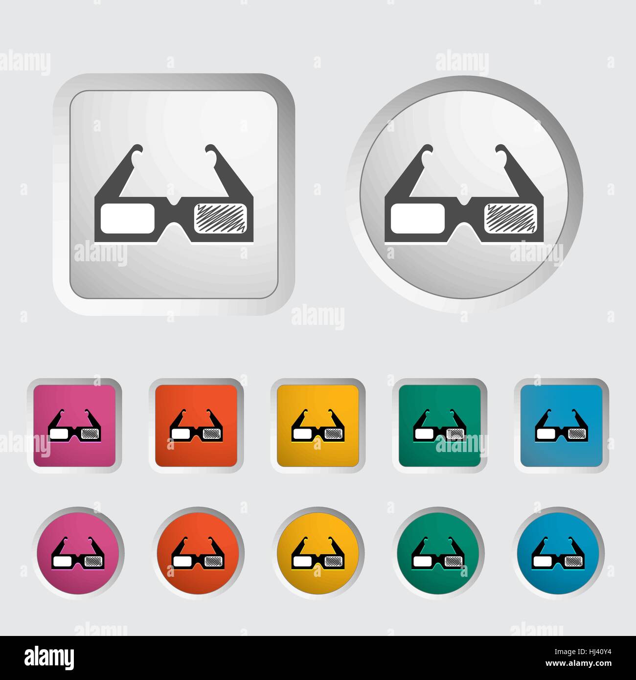 Les lunettes 3D seule icône. Vector illustration. Illustration de Vecteur