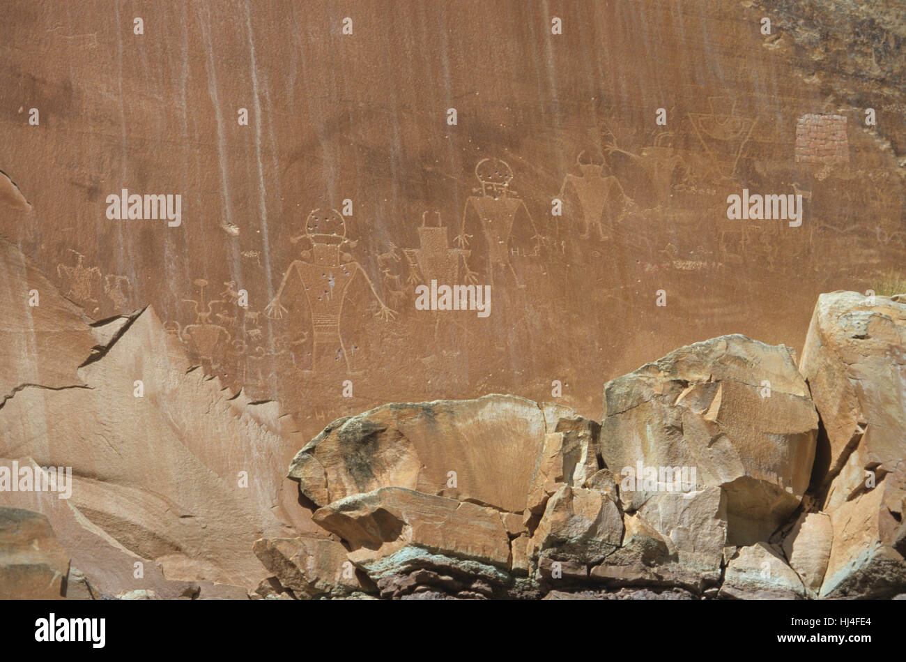 Newspaper Rock, USA, Utah, Capitol Reef National Park Banque D'Images