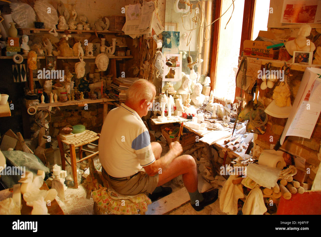 Atelier d'Albâtre Volterra Toscane Italie Banque D'Images