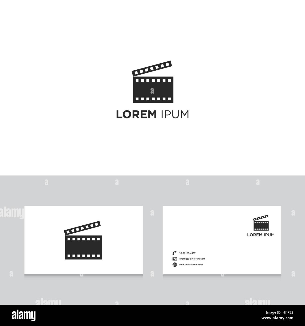 Éléments de conception de logo, de carte de visite avec film film de l'ardoise, symbole moderne abstrait, vector illustration Illustration de Vecteur