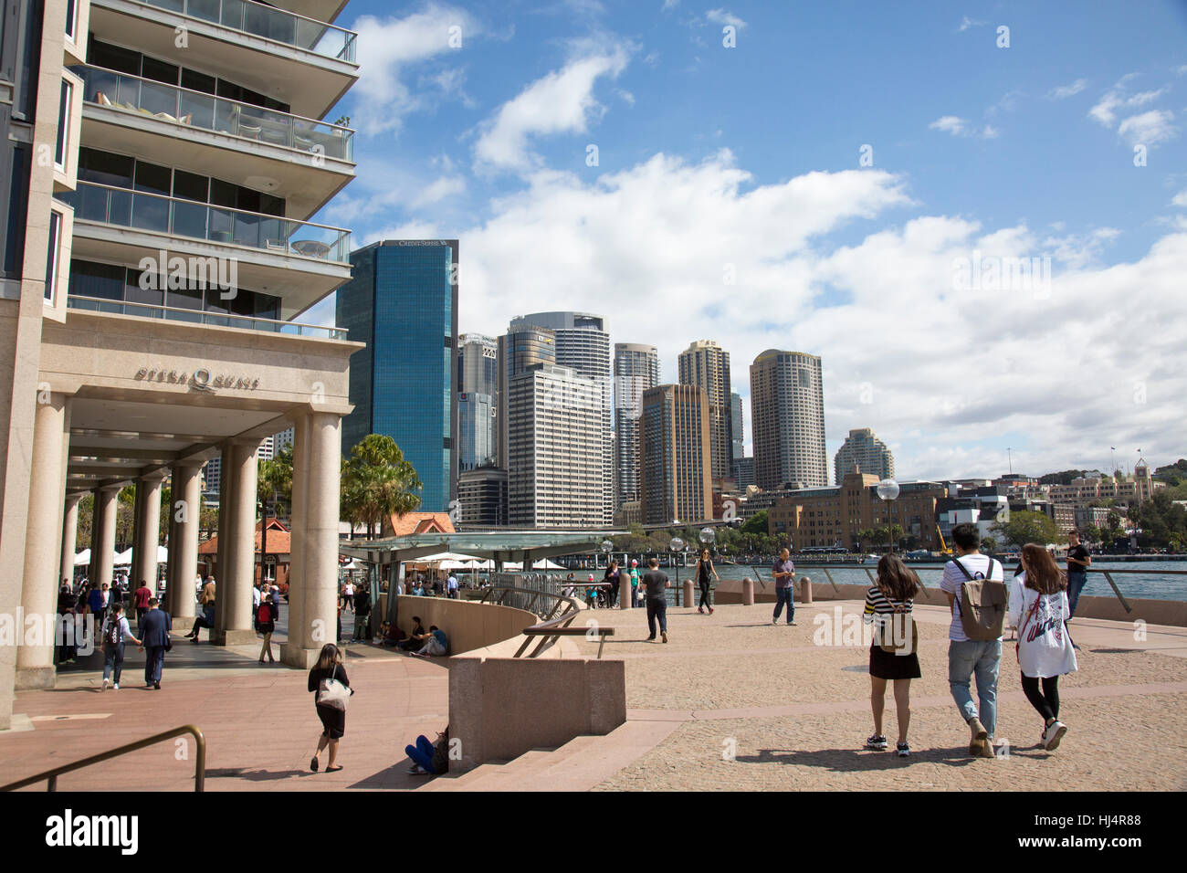 Sydney Circular Quay et du centre-ville de gratte-ciel, New South Wales, Australie. Banque D'Images