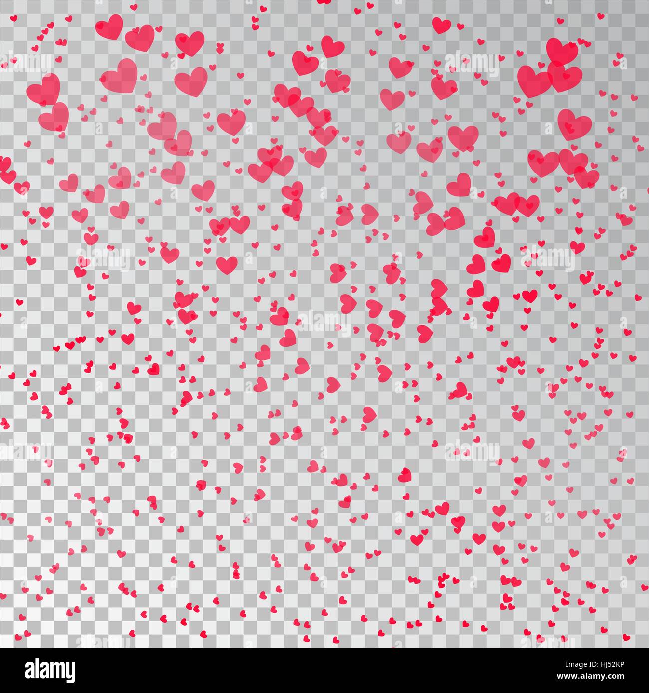 Rose confettis love heart Valentines Day Illustration de Vecteur
