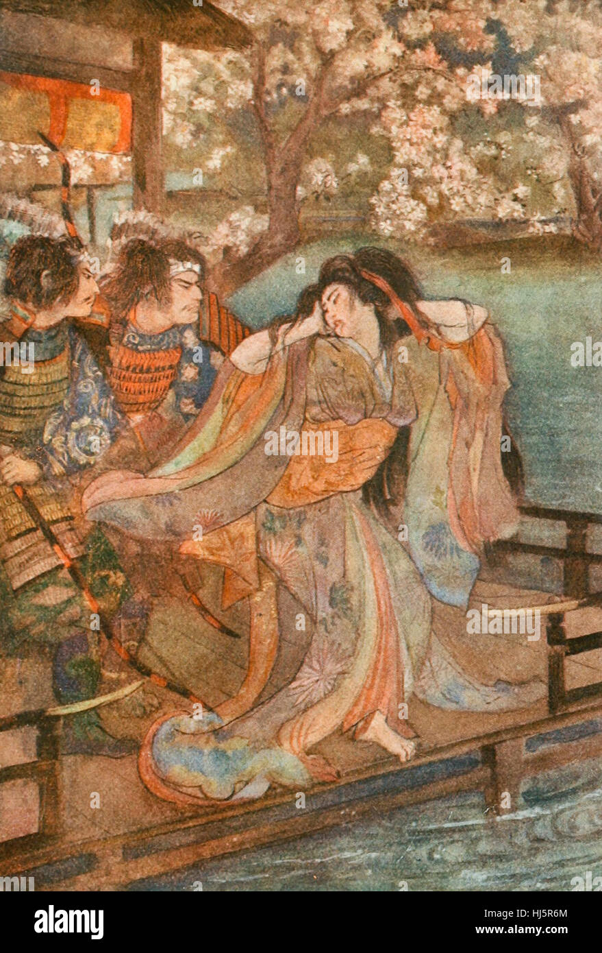 La jeune fille de l'Unai, folklore japonais Banque D'Images