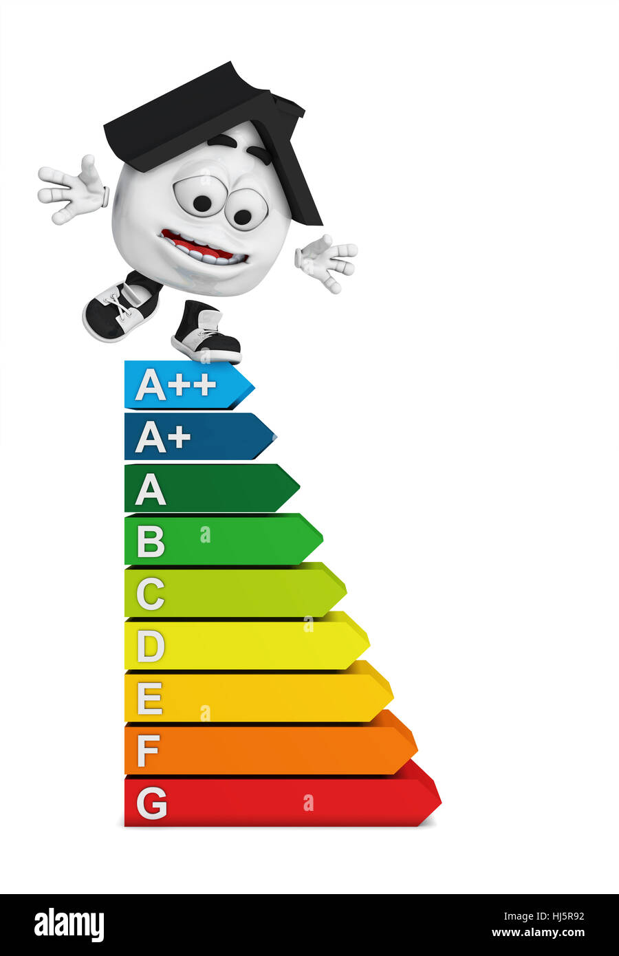 Petite maison en 3D noir - faites attention à la consommation d'énergie ! Banque D'Images
