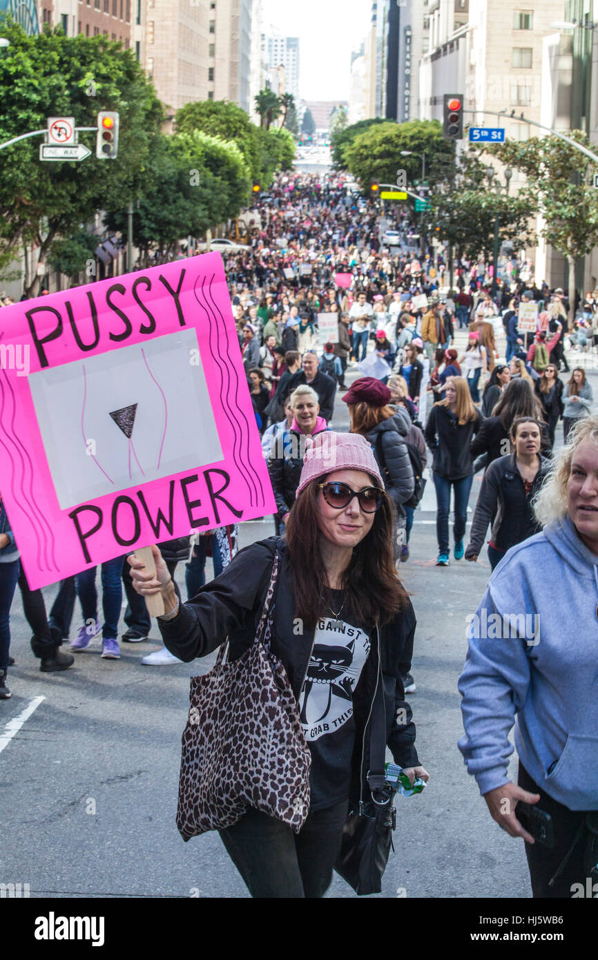 Los Angeles, Californie, USA. 21 janvier, 2017. Marche mondiale des femmes, Los Angeles, le 21 janvier 2017, en Californie Crédit : Citoyen de la planète/Alamy Live News Banque D'Images