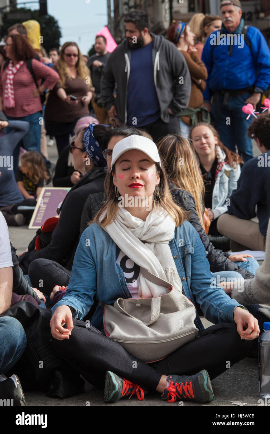 Los Angeles, Californie, USA. 21 janvier, 2017. marche mondiale des femmes, los angeles, le 21 janvier 2017, en Californie crédit : citoyen de la planète/Alamy live news Banque D'Images