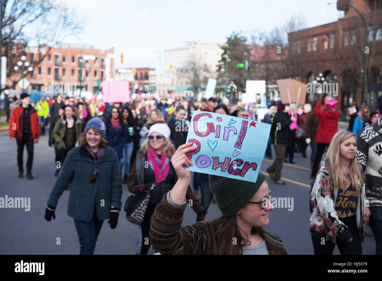 Marche des femmes à Victoria (C.-B.), le premier jour de la présidence d'Atout Banque D'Images