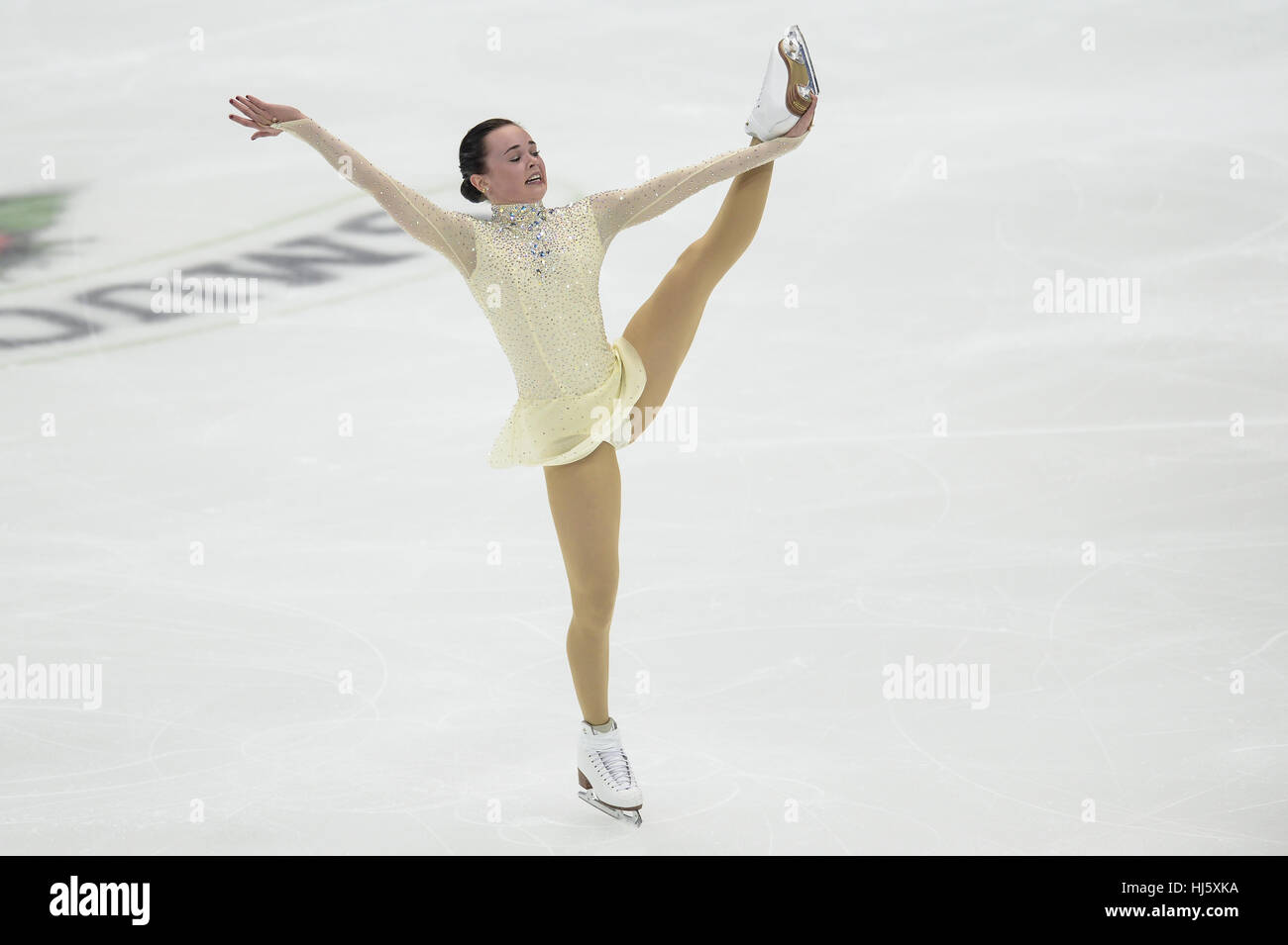 Kansas City, Missouri, États-Unis. 21 Jan, 2017. MARIAH BELL en action pendant le programme libre dames tenue au Sprint Center, Kansas City, Missouri. Credit : Amy Sanderson/ZUMA/Alamy Fil Live News Banque D'Images