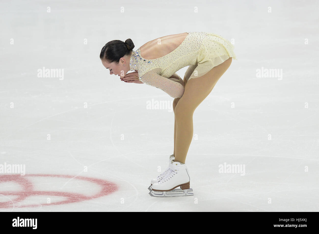 Kansas City, Missouri, États-Unis. 21 Jan, 2017. MARIAH patins de Bell sur la glace pendant les dames style libre tenu au Sprint Center, Kansas City, Missouri. Credit : Amy Sanderson/ZUMA/Alamy Fil Live News Banque D'Images