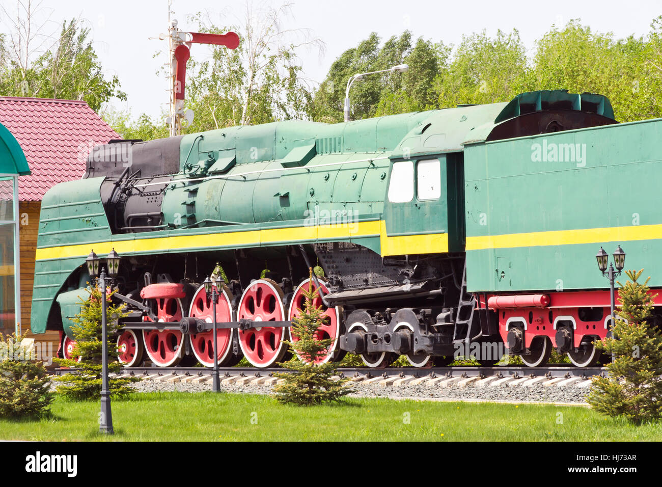 Photo de locomotive de chemin de fer russe à Samara Banque D'Images Photo de locomotive de chemin de fer russe à Samara Banque D'Images