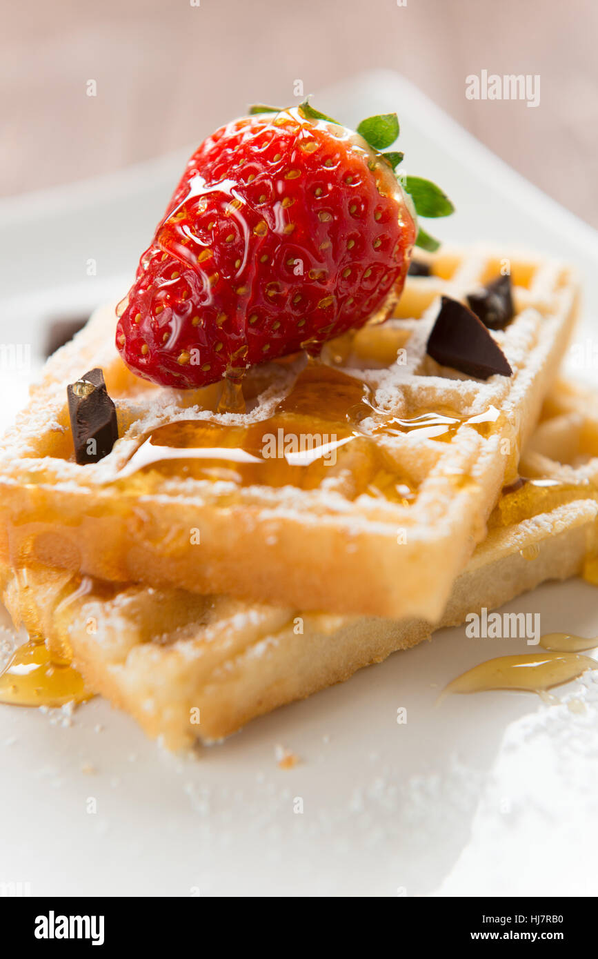 Sweet, pâtisserie, dessert, fraise, chocolat, miel, nourriture, aliment, doux, Banque D'Images