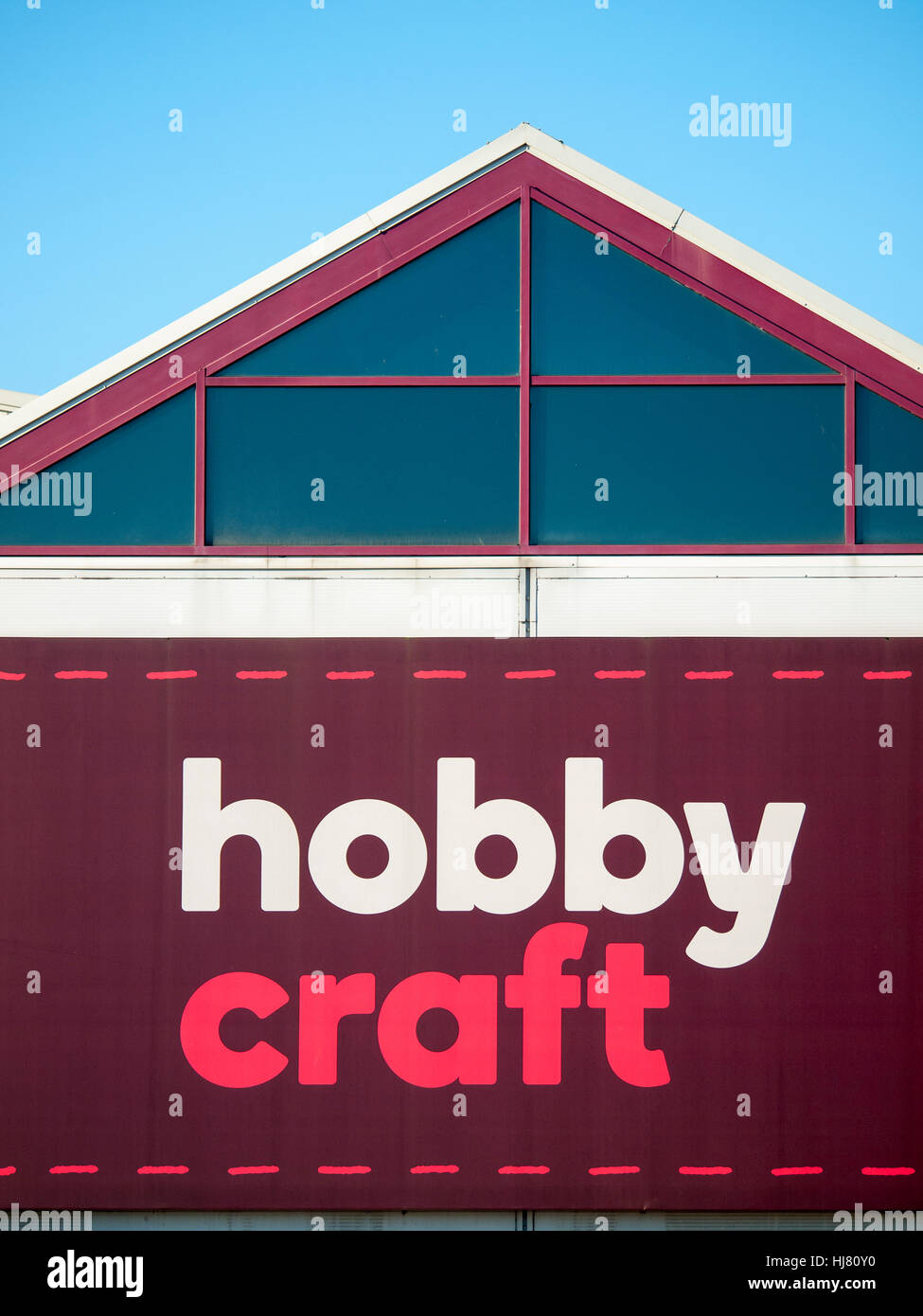 Hobby craft shop signe sur mur extérieur UK Banque D'Images