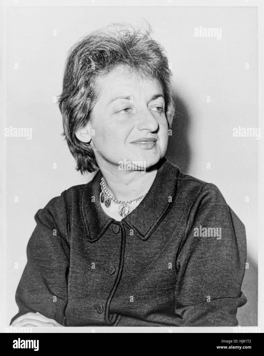 Betty Friedan (1921-2006) écrivain féministe et activiste américain, sa meilleure vente de livre 'La mystique féminine" publié en 1963 a ouvert la voie à la seconde vague du mouvement féministe aux Etats-Unis. Banque D'Images