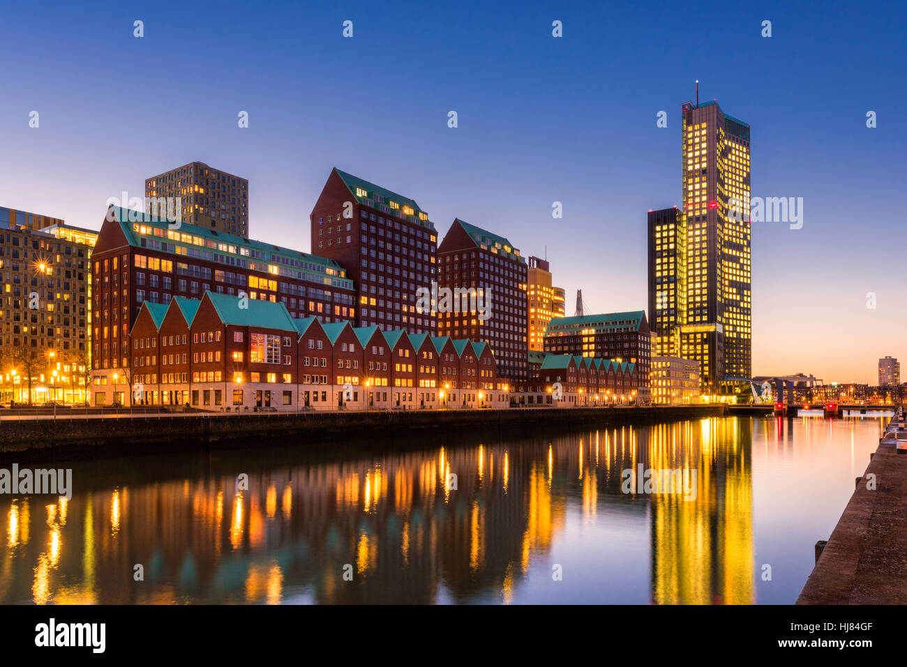 L'architecture moderne à Rotterdam Pays Bas Banque D'Images