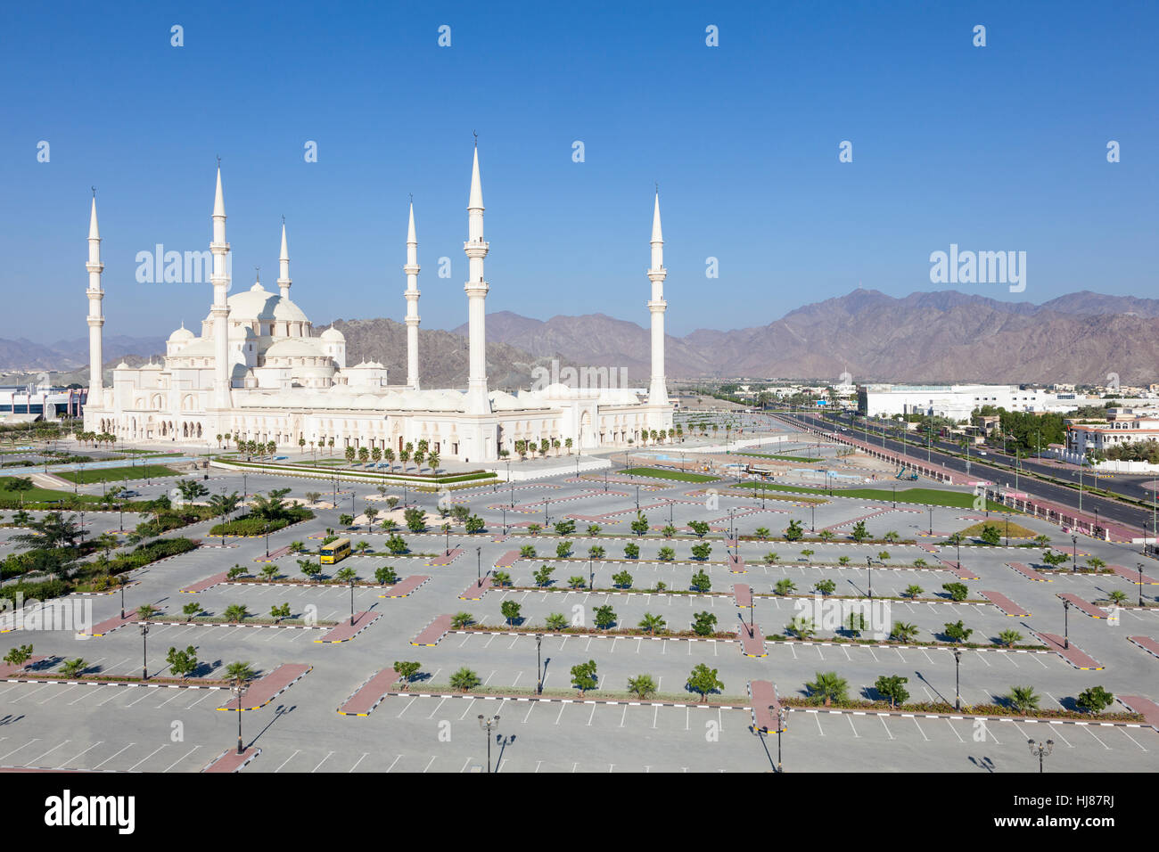 Grande Mosquée de Fujairah, Émirats Arabes Unis Banque D'Images