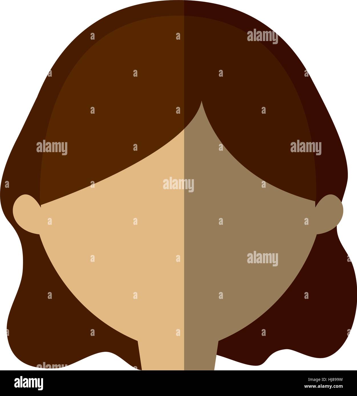 Avatar Femme brunette ombre cheveux vector illustration eps 10 Illustration de Vecteur