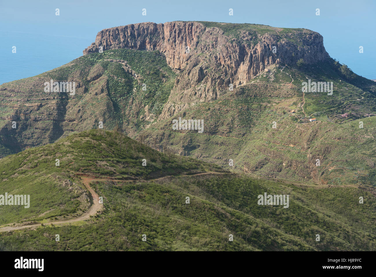 Paysage de la Gomera, le plateau La Fortaleza, îles canaries, espagne. Banque D'Images