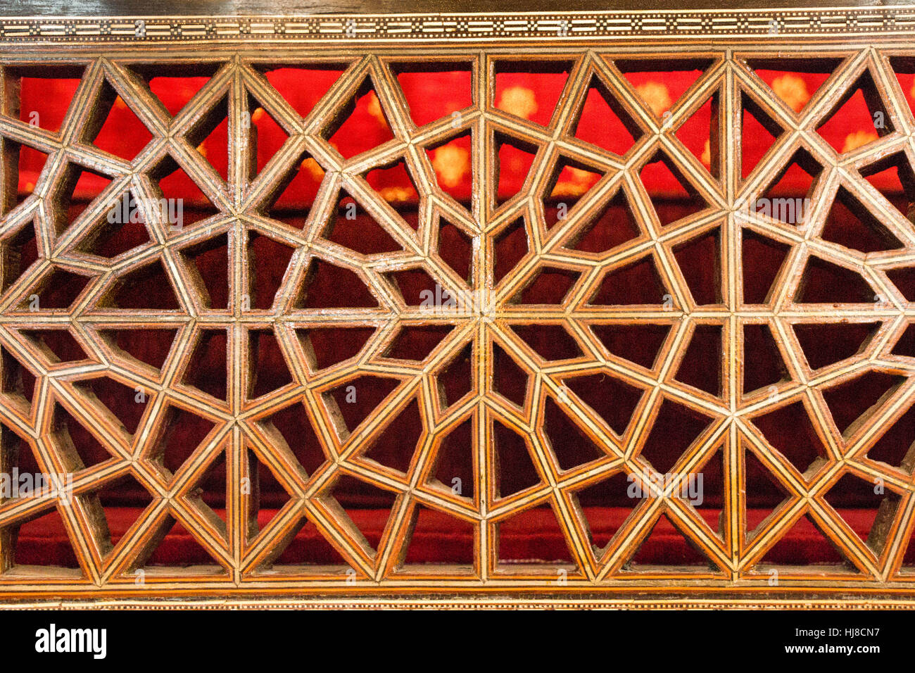 L'art ottoman à motifs géométriques sur bois Banque D'Images