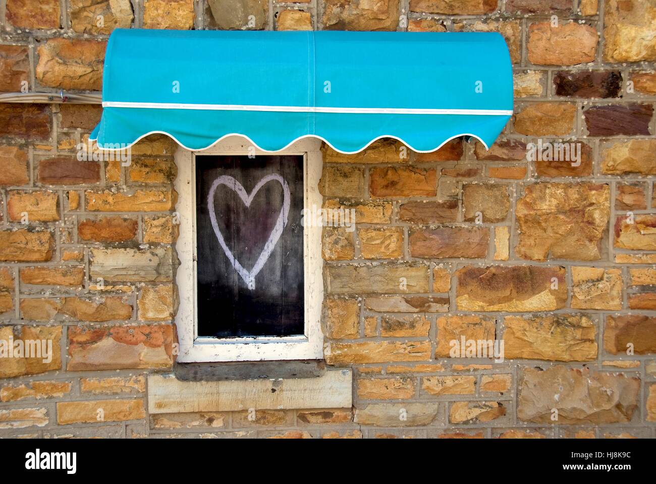 Un coeur sur une fenêtre à bord Banque D'Images