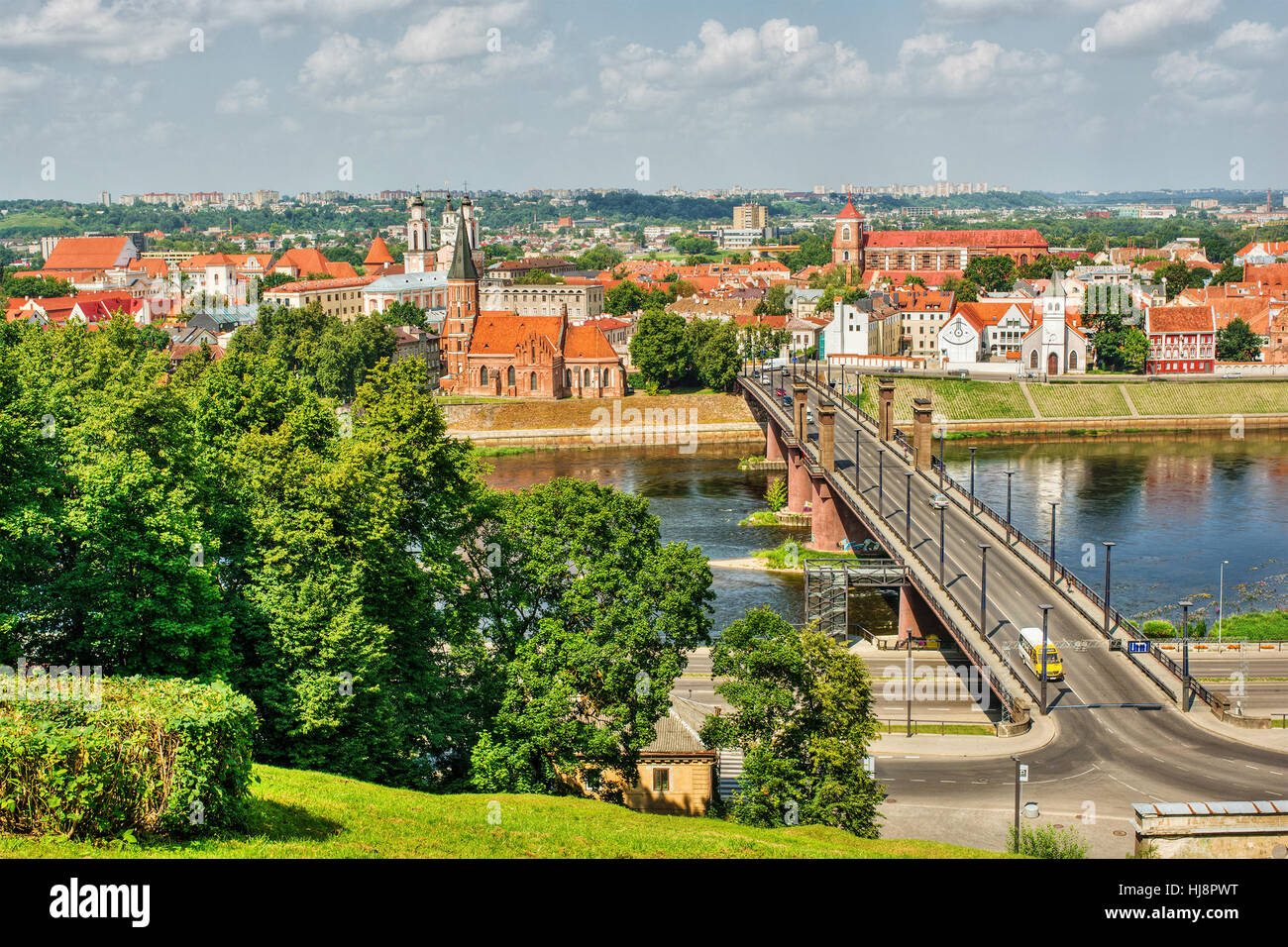 City skyline, Kaunas, Lituanie Banque D'Images