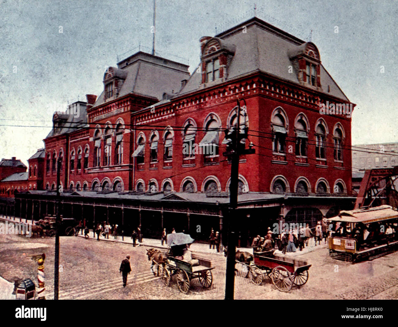 L'Union Station (sur Canal Street de Madison à Jackson Boulevard) - Chicago, vers 1908 Banque D'Images