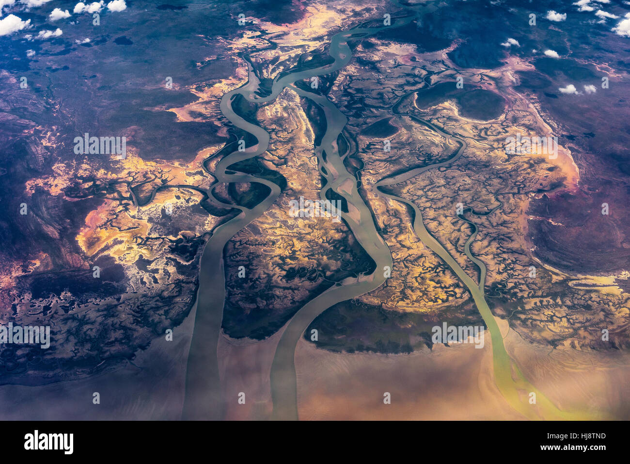 Vue aérienne est une ancienne Commune du Parc National, Territoire du Nord, Australie Banque D'Images