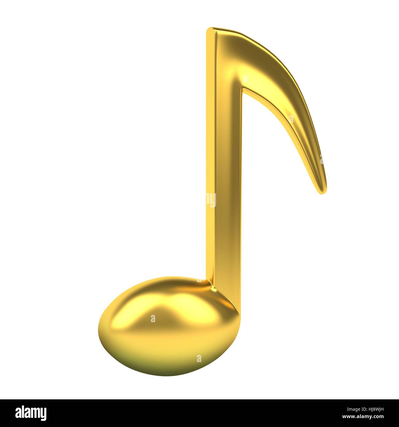 Golden note de musique. Rendu 3D illustration isolé sur fond blanc Photo Stock Alamy