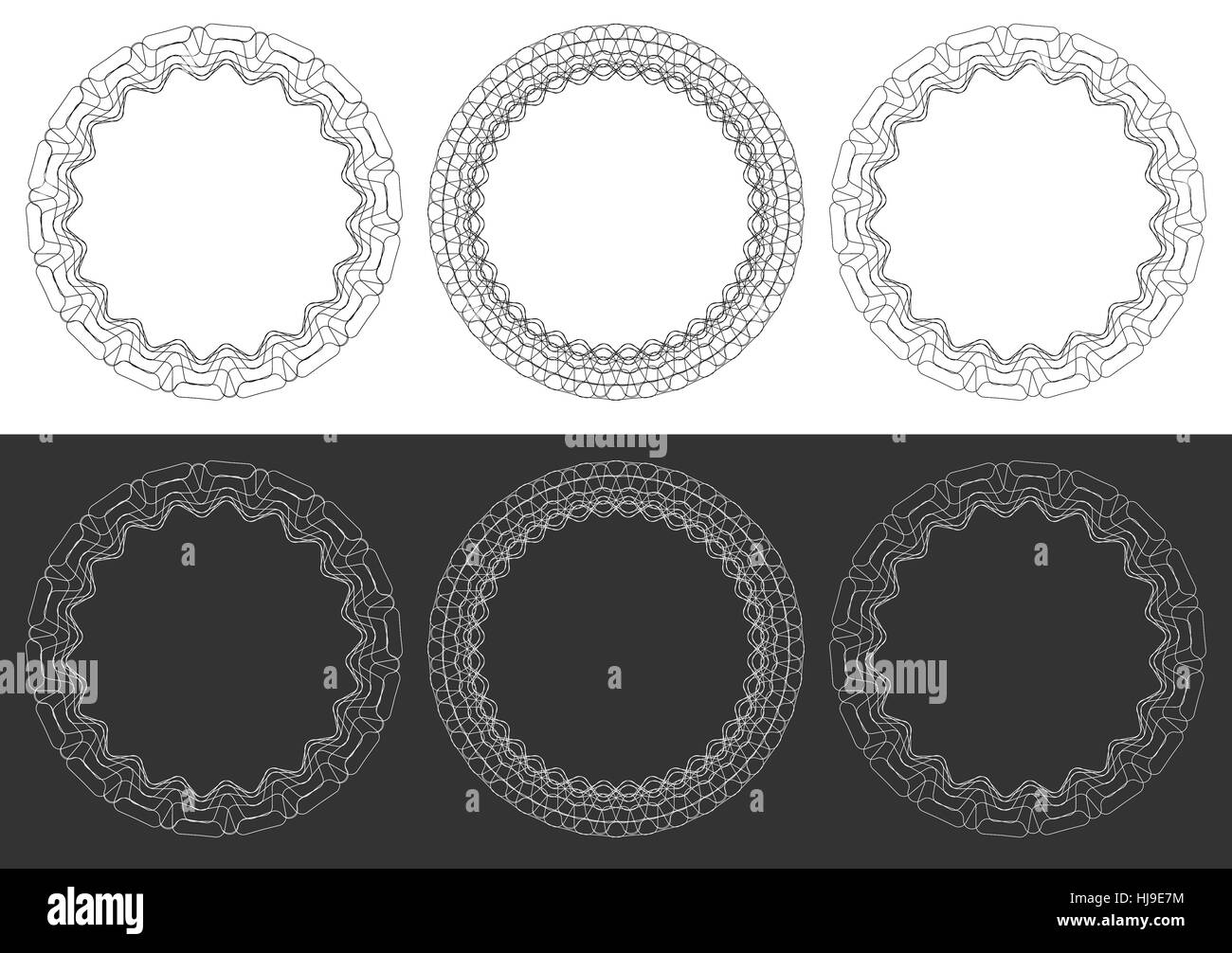 Ornement géométrique circulaire avec des lignes fines. Mandala géométrique, élément motif Illustration de Vecteur