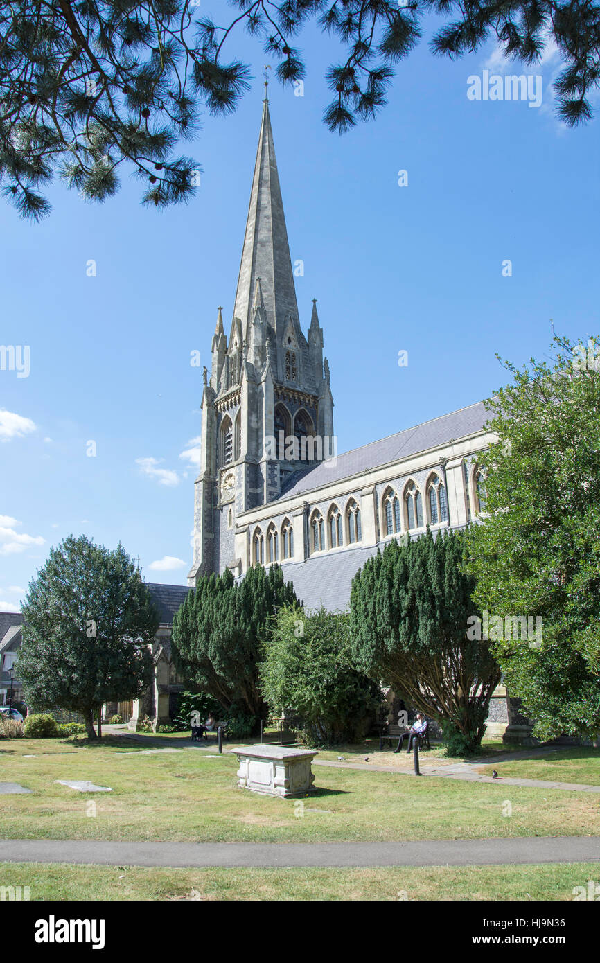 L'église St Martin, Church Street, Dorking, Surrey, Angleterre, Royaume-Uni Banque D'Images