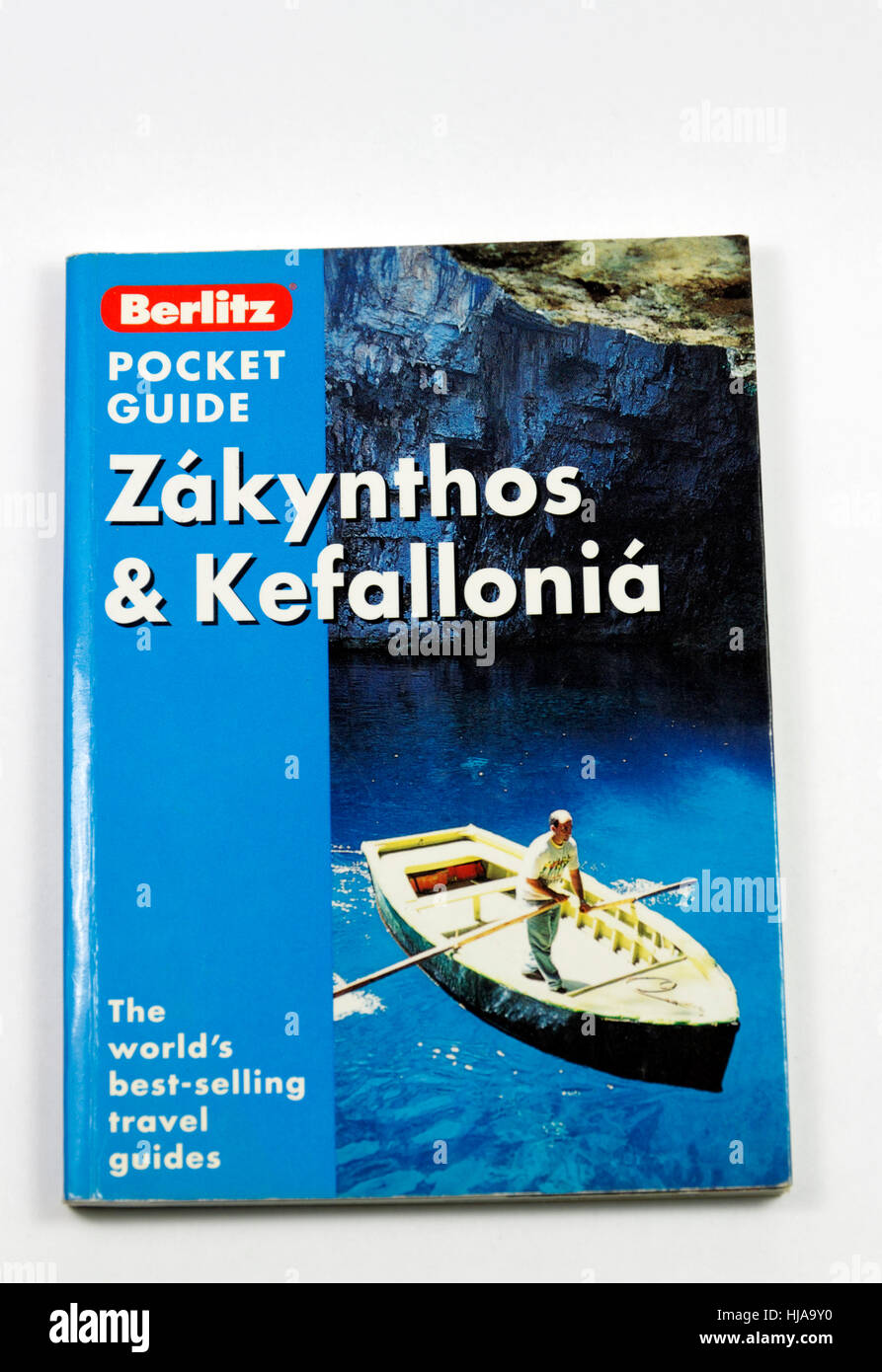 Livre guide de voyage à Zante et Céphalonie, îles Ioniennes, Grèce. Banque D'Images