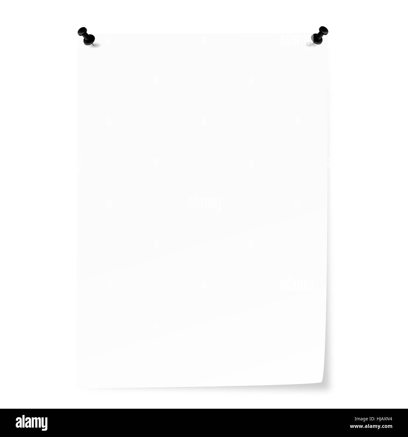 Feuille de papier vierge avec les axes et soulevées corner Banque D'Images