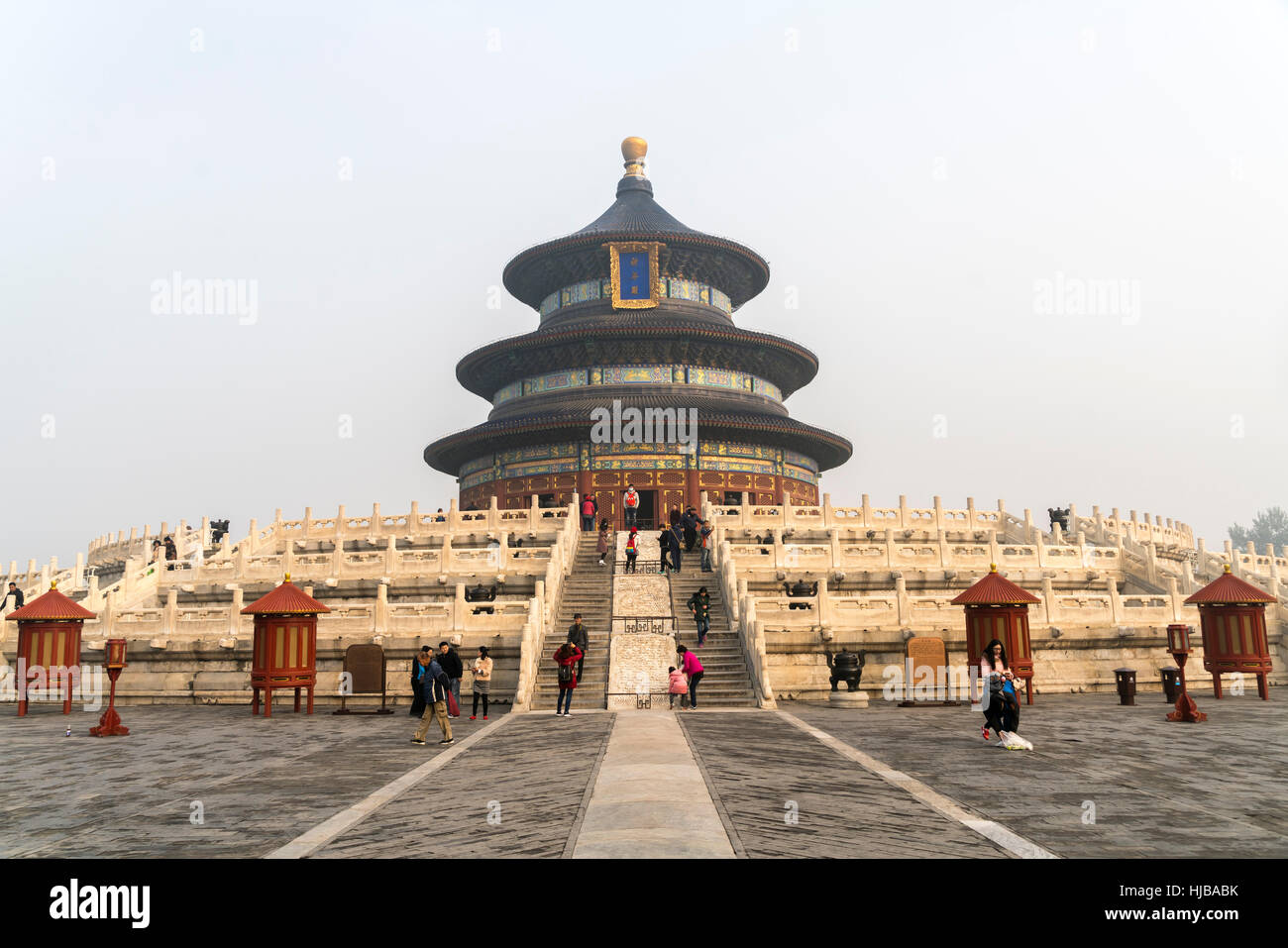 Salle de Prière pour les bonnes récoltes dans le Temple du Ciel, Beijing, République populaire de Chine, l'Asie Banque D'Images