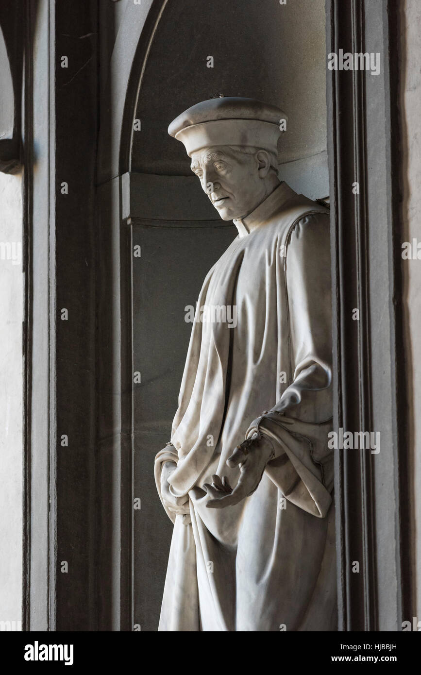 Florence. L'Italie. Statue de Cosme Ier de Médicis (1389-1464), Galerie des Offices. Banque D'Images