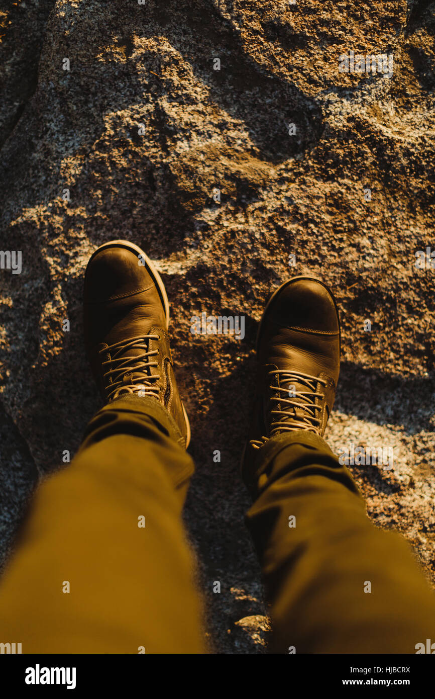 Point de vue, coup de pieds de l'homme Banque D'Images