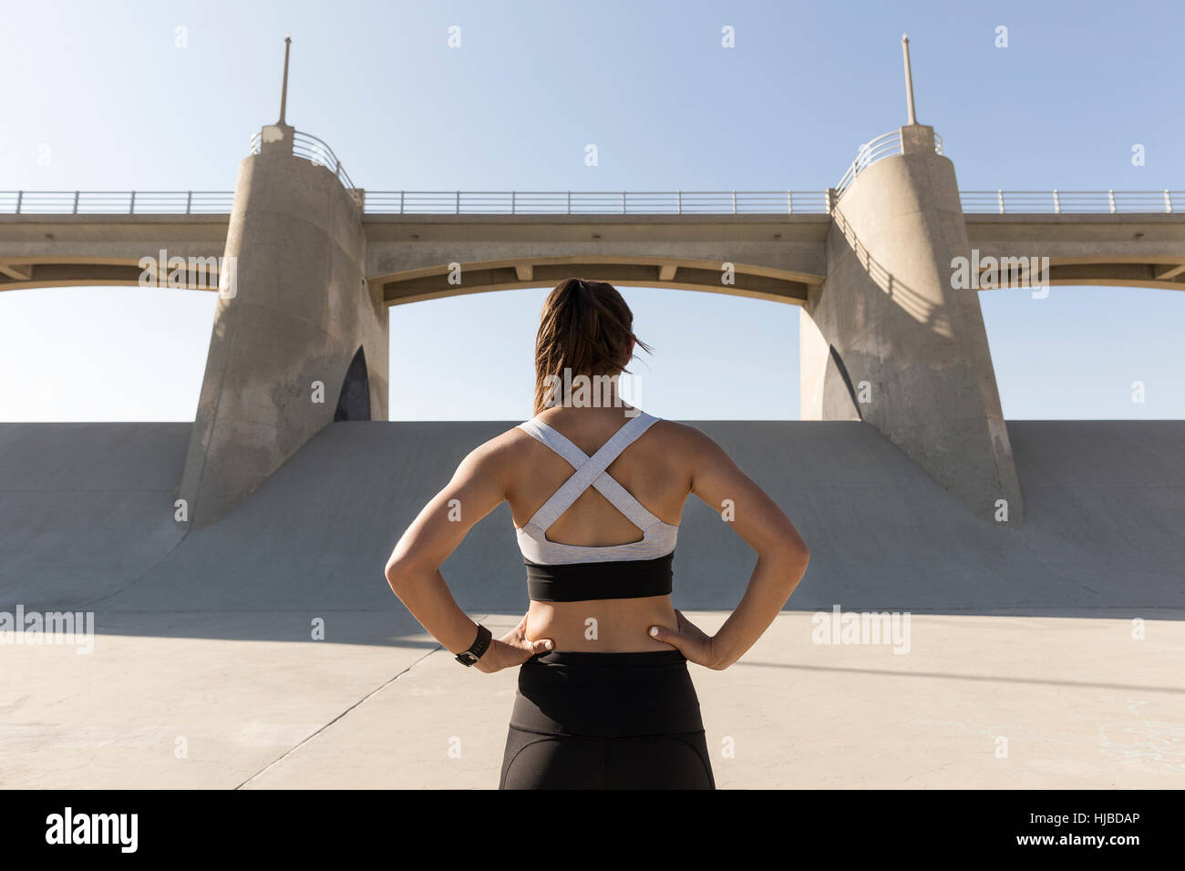 Athlète féminin, Van Nuys, Californie, USA Banque D'Images