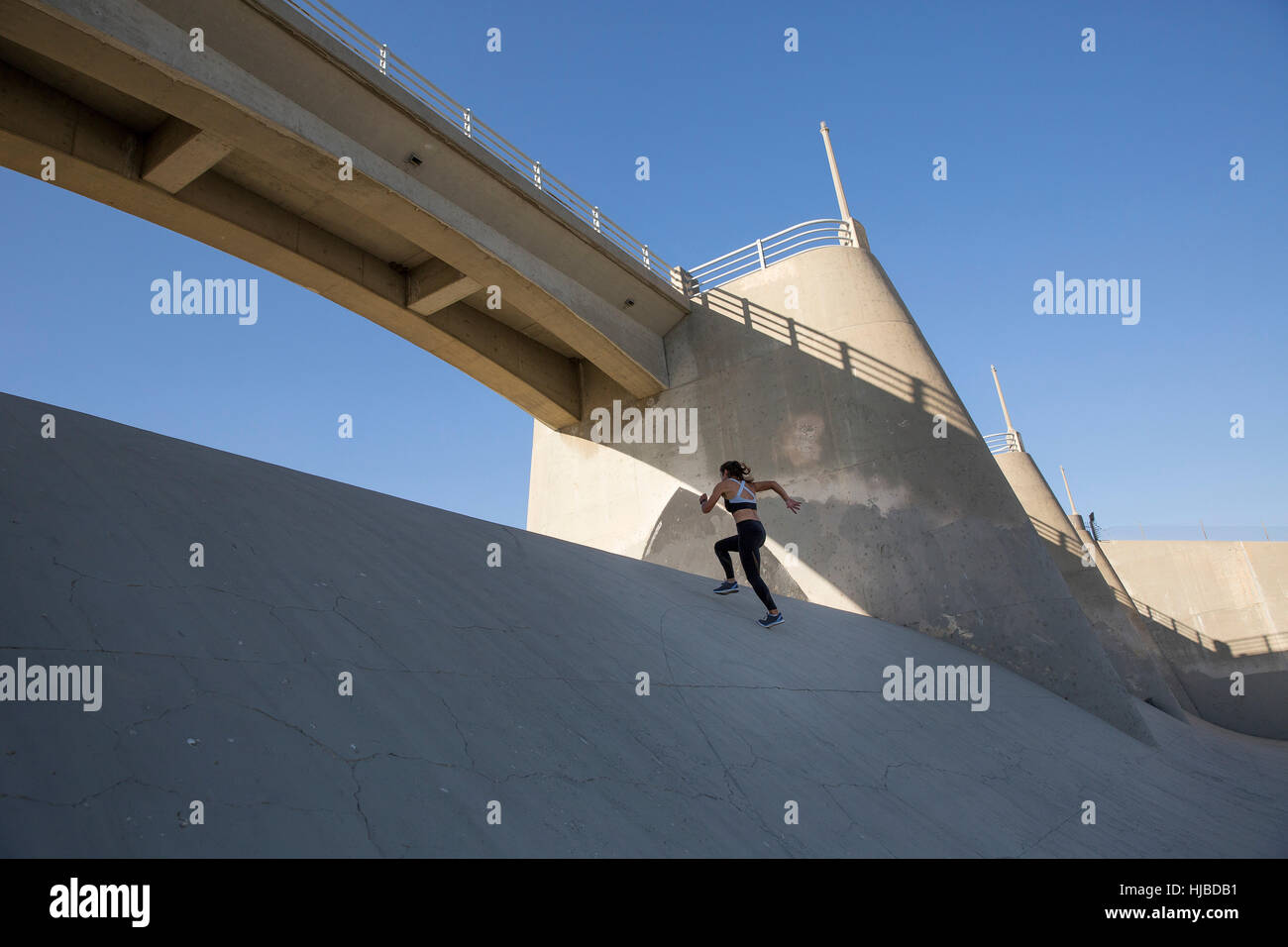 La course de l'athlète, Van Nuys, Californie, USA Banque D'Images