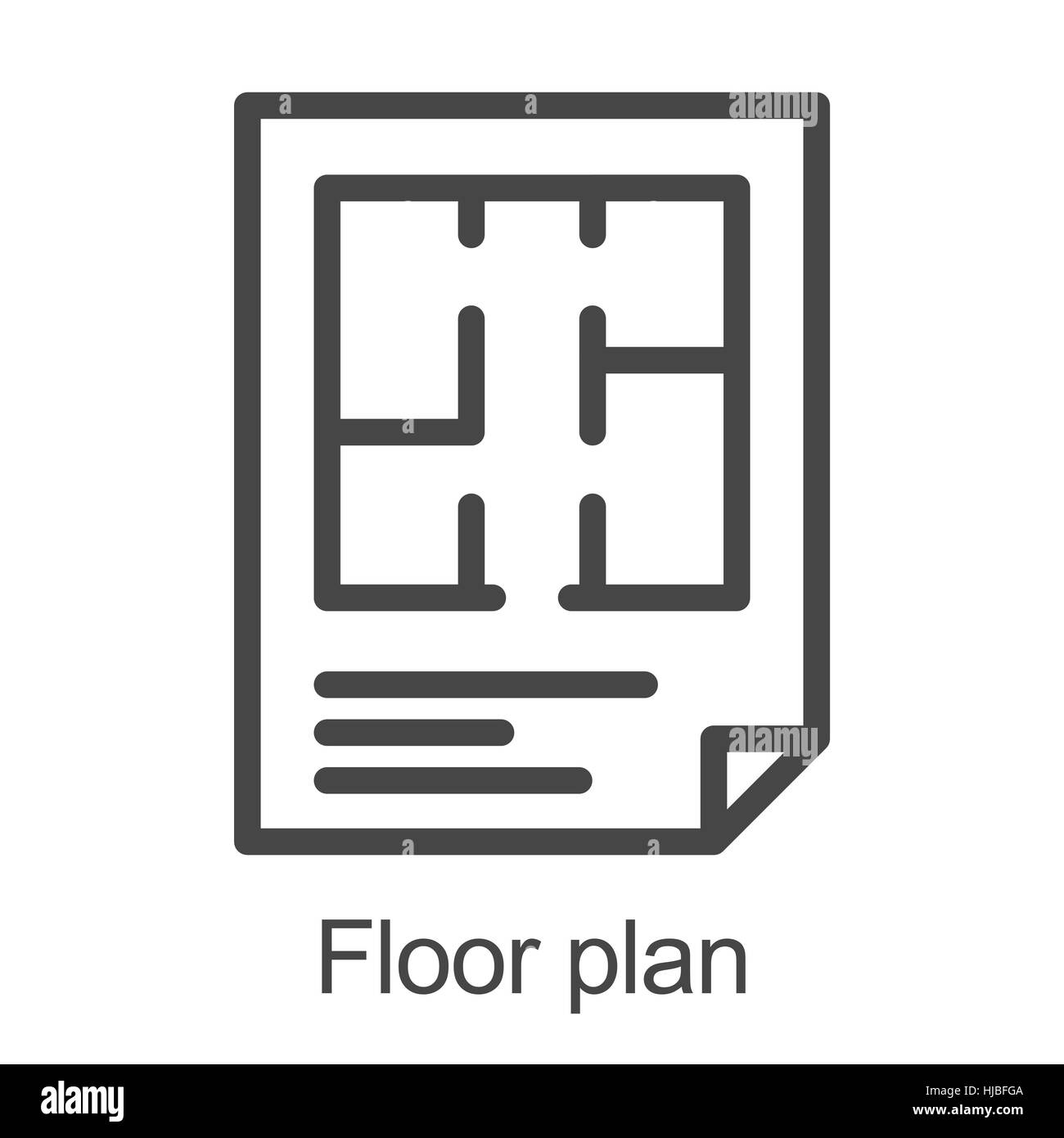 L'icône du plan plancher plat Illustration de Vecteur