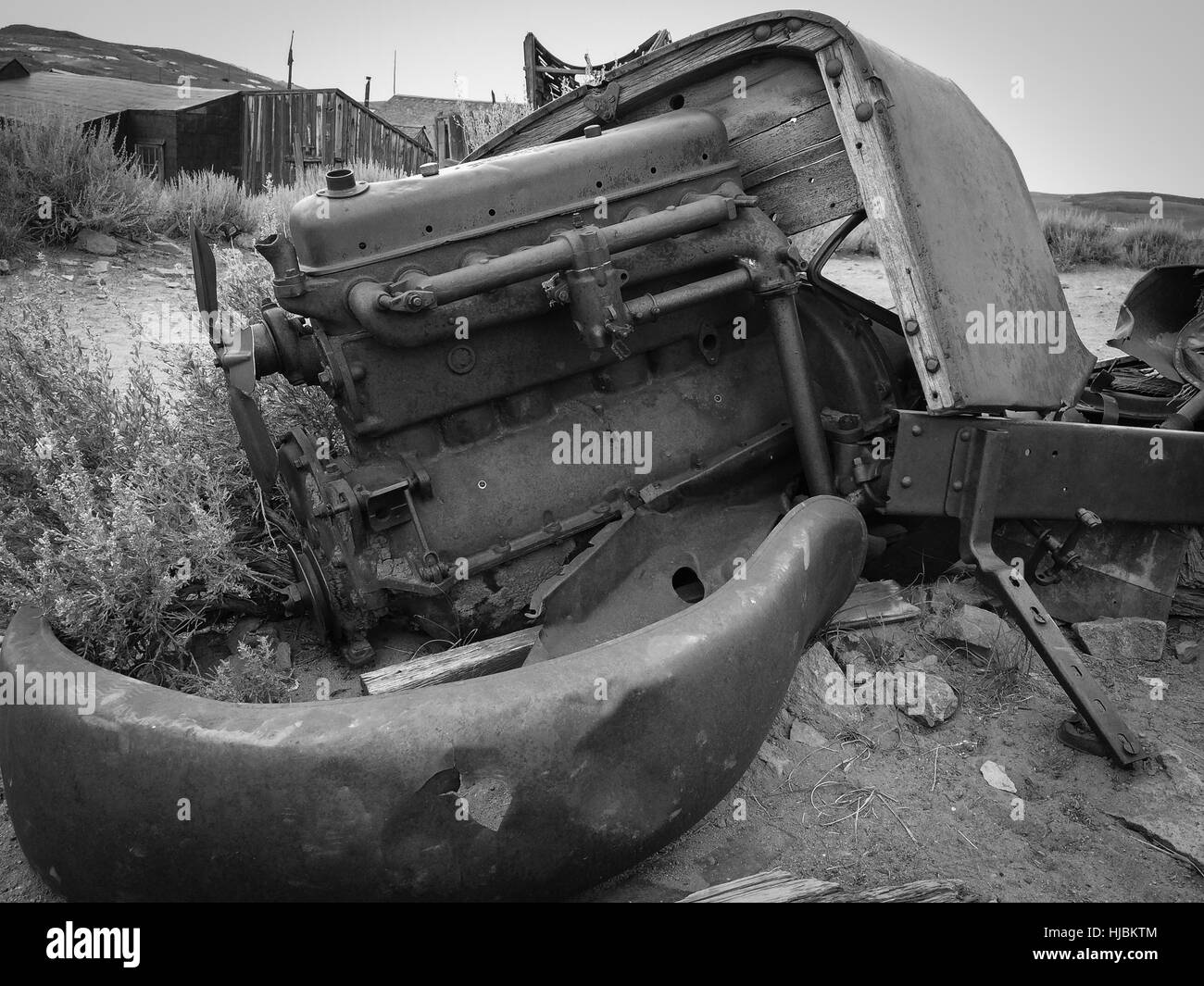 La voiture moteur abandonné,Bodie Ghost Town,California,USA. Banque D'Images