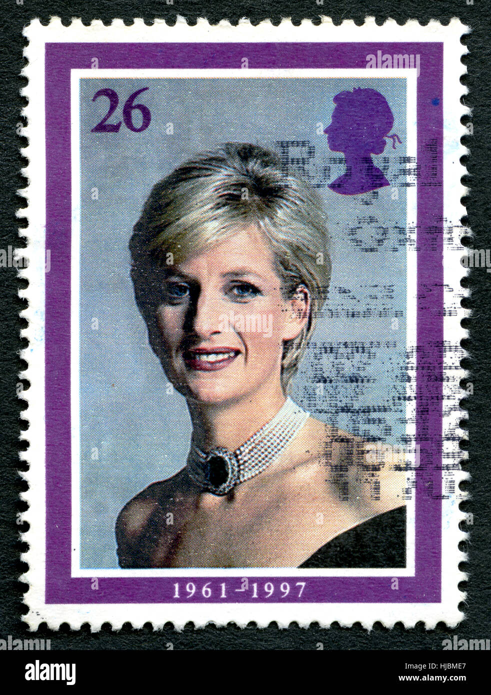 Grande-bretagne - circa 1998 : un timbre-poste utilisé depuis le Royaume-Uni, représentant une image de la princesse Diana et célébrer sa vie, vers 1998. Banque D'Images