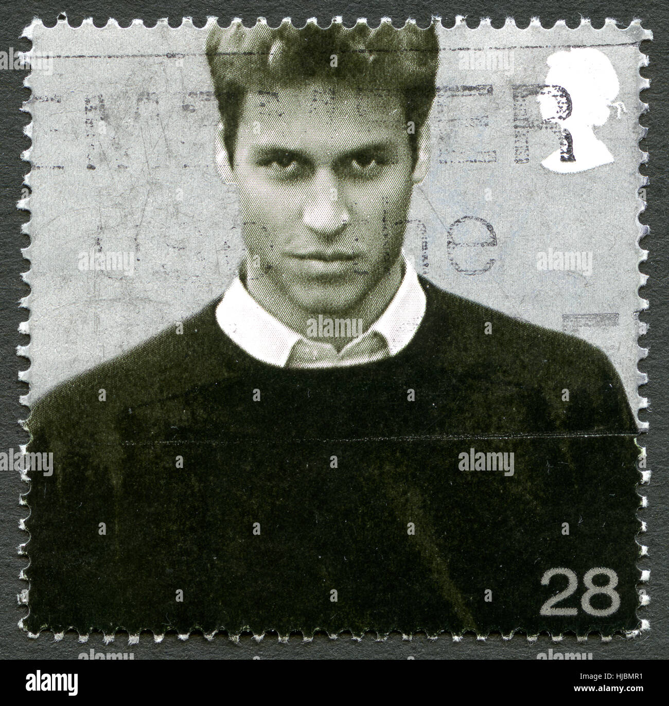Grande-bretagne - circa 2003 : un timbre-poste utilisé depuis le Royaume-Uni, représentant une image du Prince William - futur Roi, vers 2003. Banque D'Images
