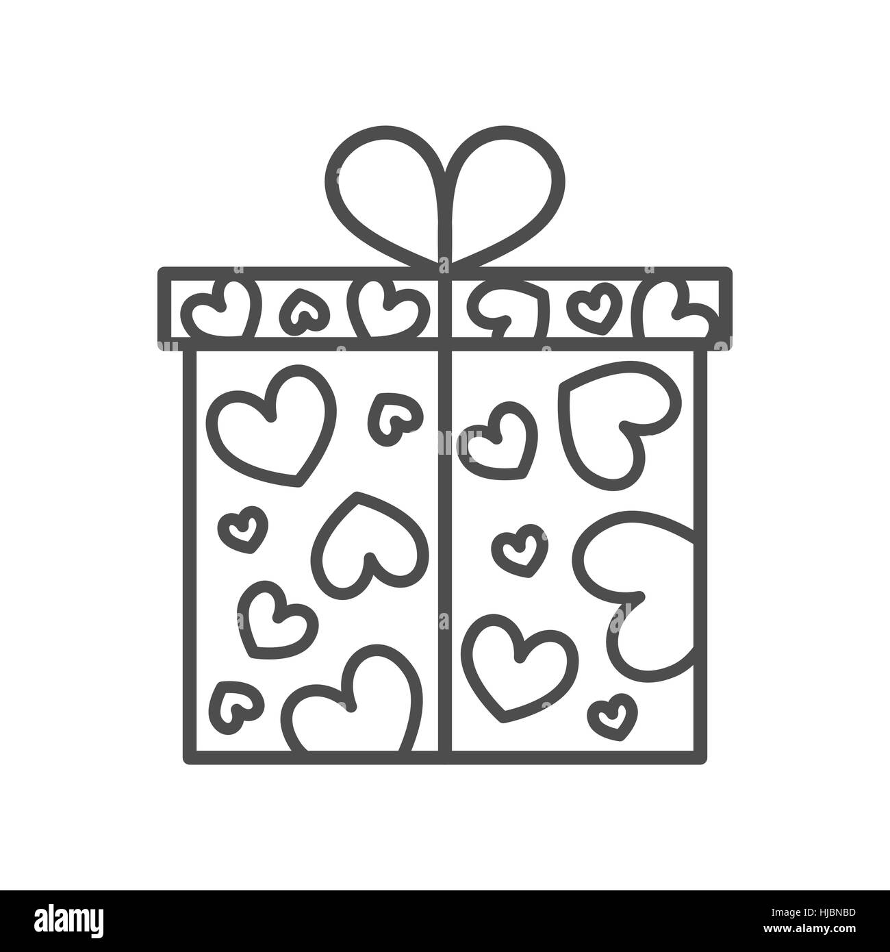 Boîte cadeau, présent le Jour de Valentines Illustration de Vecteur