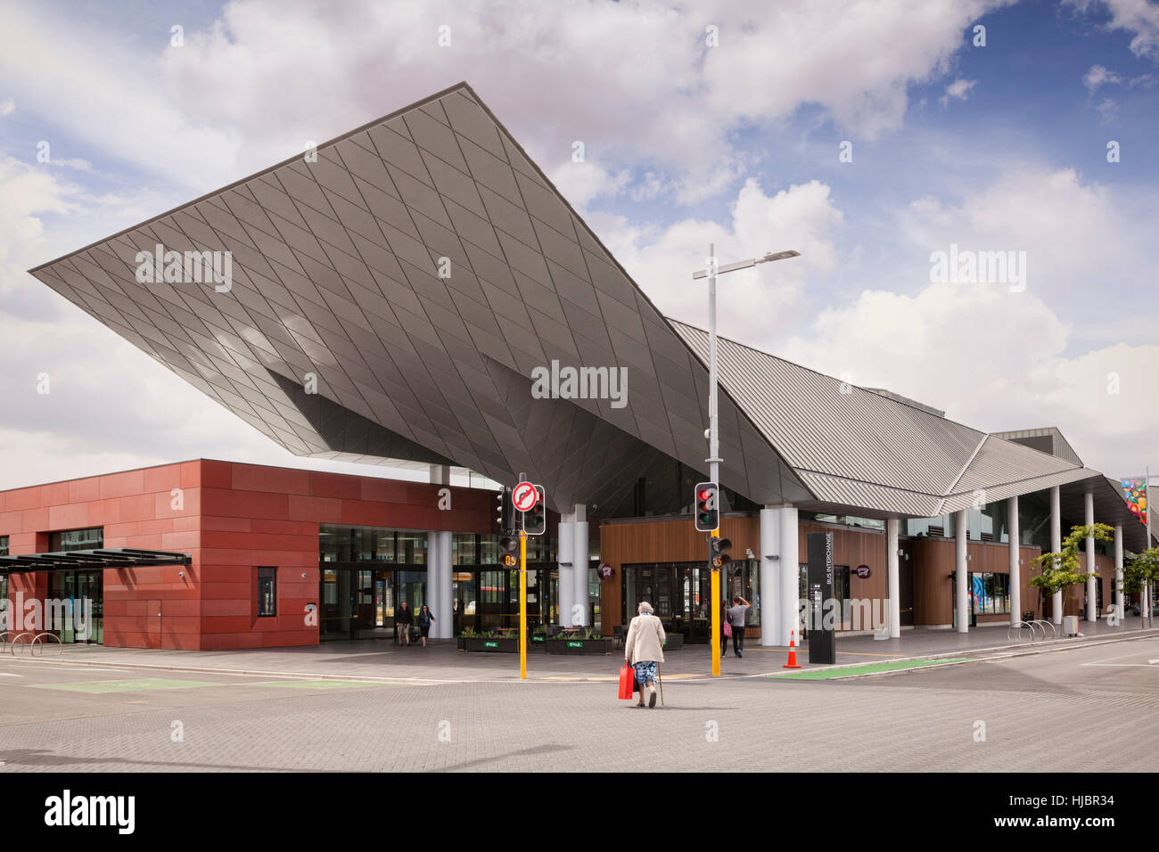 L'échange de Christchurch, la nouvelle gare routière à Colombo Street, Christchurch, Nouvelle-Zélande. Banque D'Images