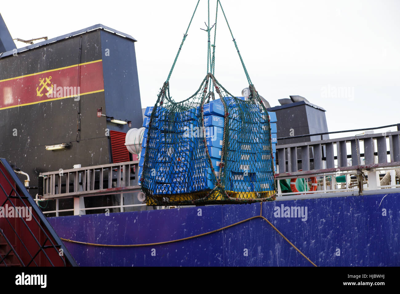 Surcharge de produits de la mer surgelés. Banque D'Images