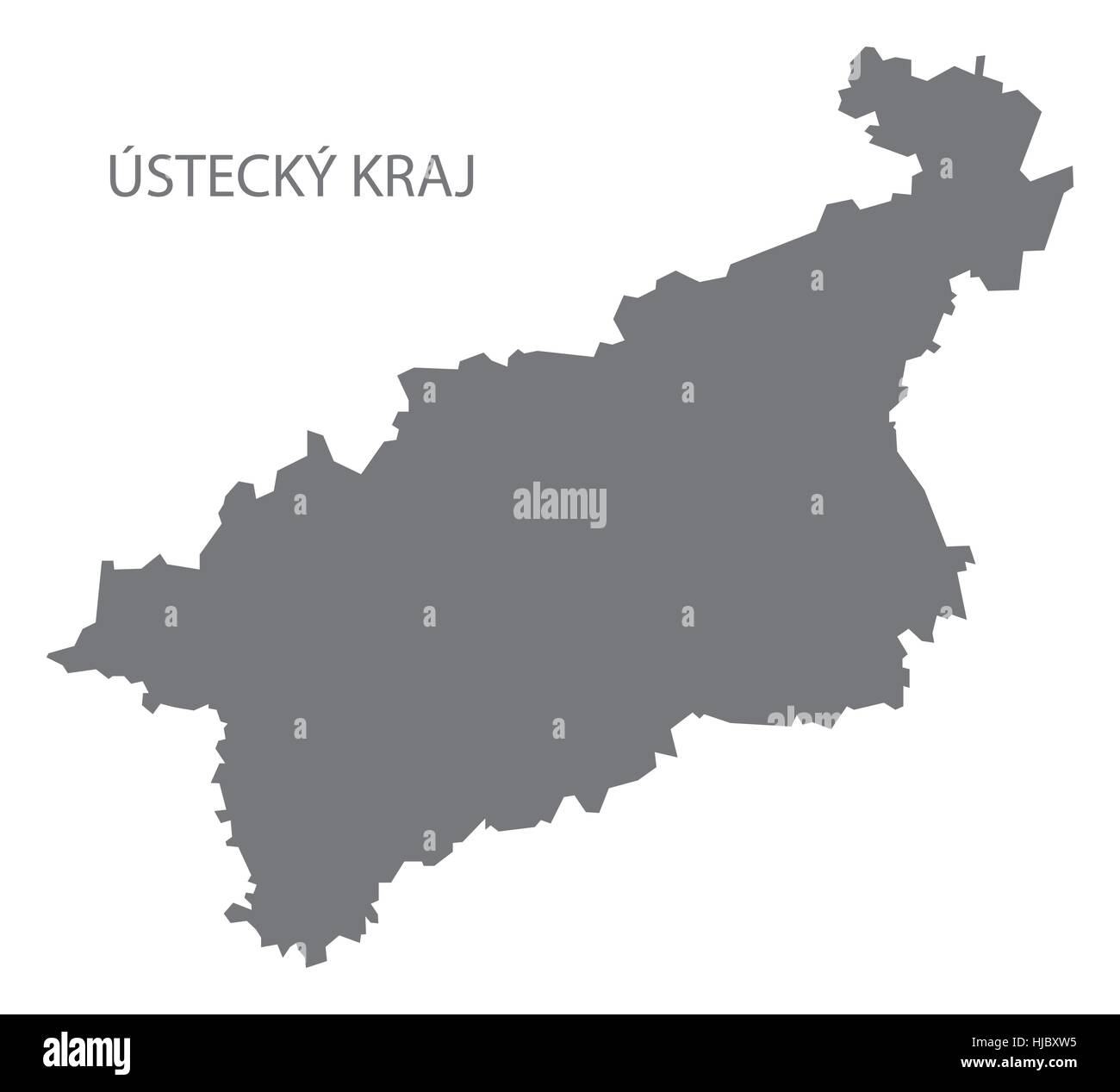 Ustecky kraj République Tchèque Site en gris Illustration de Vecteur