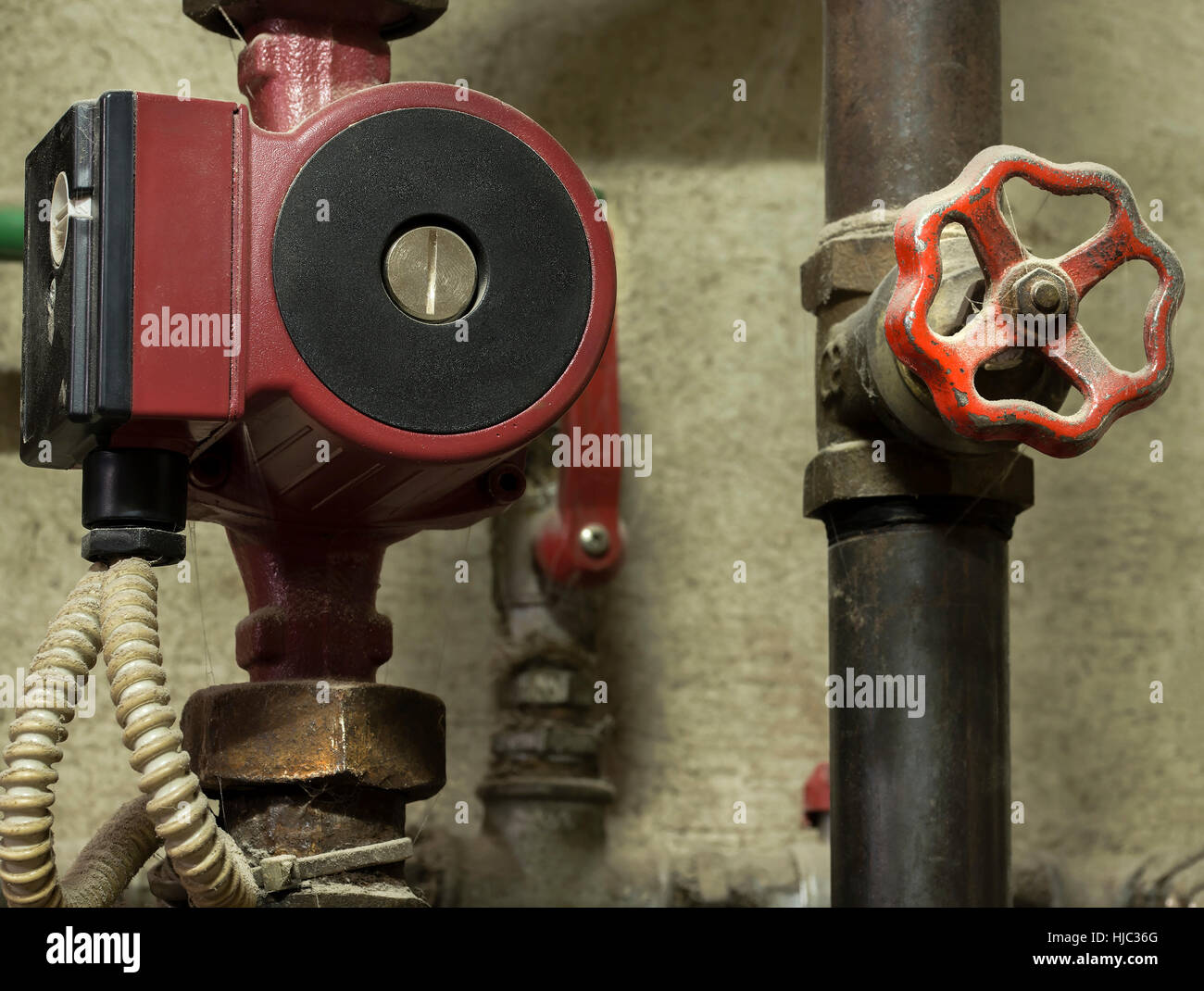 Pompe à eau et d'une valve. Banque D'Images