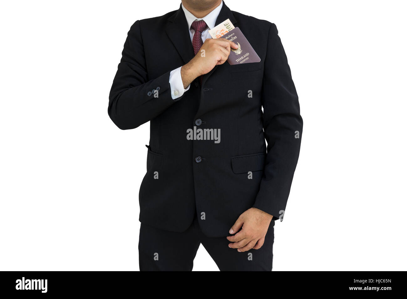 Scène de businessman conserver passeport en poche costume isolent - peut  utiliser pour afficher ou un montage sur produit Photo Stock - Alamy